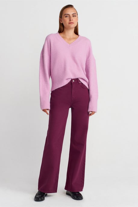 Hochtaillierte weit geschnittene Baumwoll-Jeans - Image 1