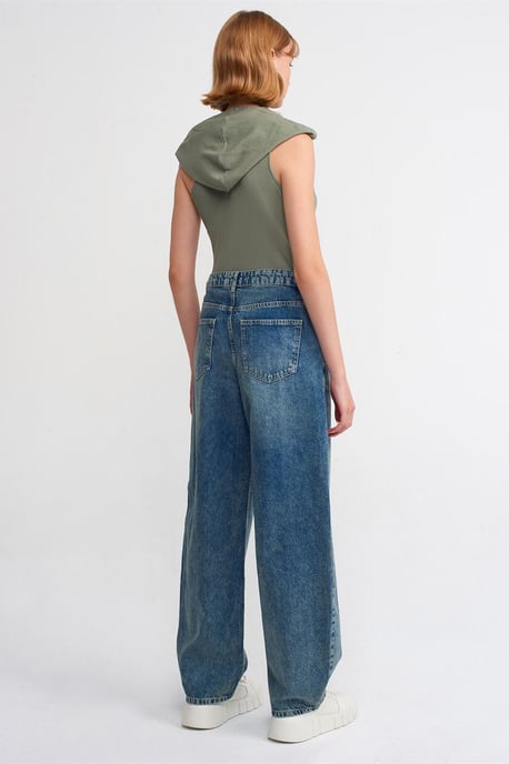 Hoch geschnittene weite Baumwoll-Denim-Jeans - Image 2