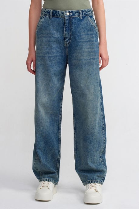 Hoch geschnittene weite Baumwoll-Denim-Jeans - Image 3