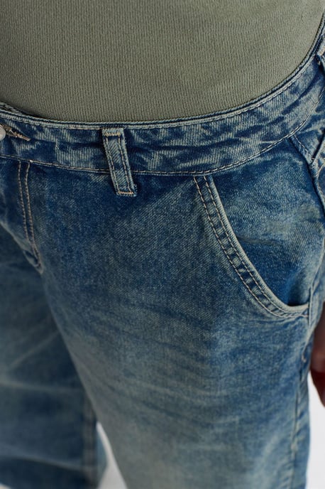 Hoch geschnittene weite Baumwoll-Denim-Jeans - Image 4
