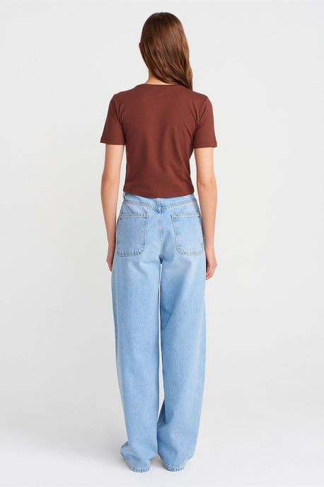 Hochtaillierte Ballon-Weitbein-Jeans - Image 2