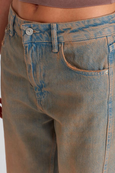 Damen Baumwolljeans mit weiten Beinen und mittlerer Taille - Image 4