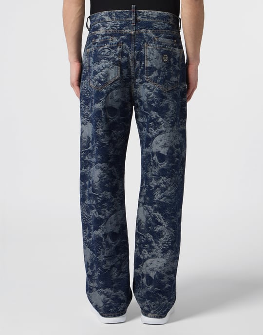 Beach Boy Fit Jeans All-Over Skulls Skull - Image 5