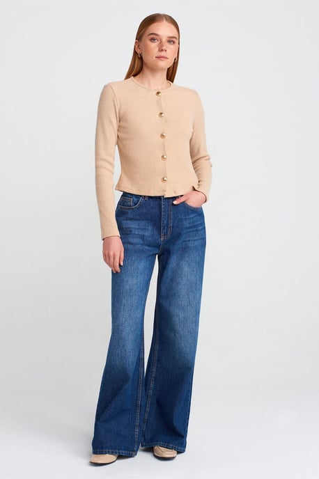 Hochtaillierte weite Denim-Jeans - Image 1