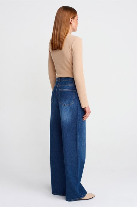 Hochtaillierte weite Denim-Jeans - Image 2