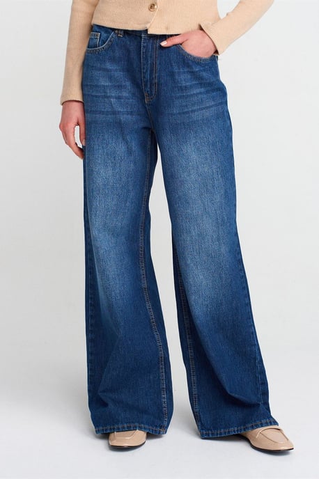 Hochtaillierte weite Denim-Jeans - Image 3