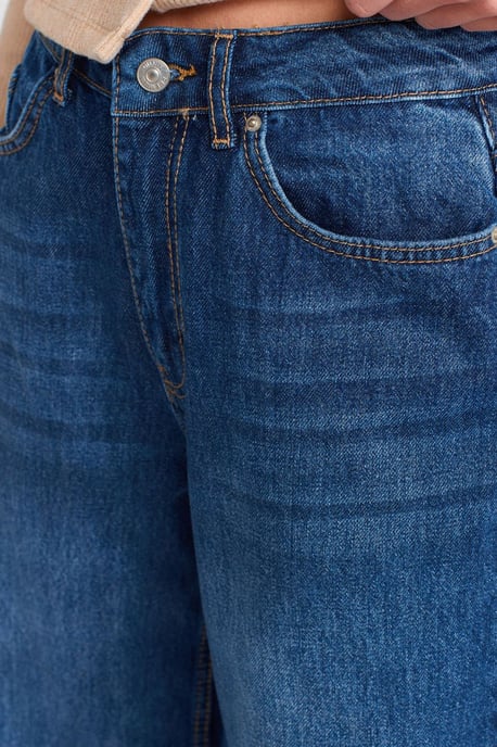 Hochtaillierte weite Denim-Jeans - Image 4