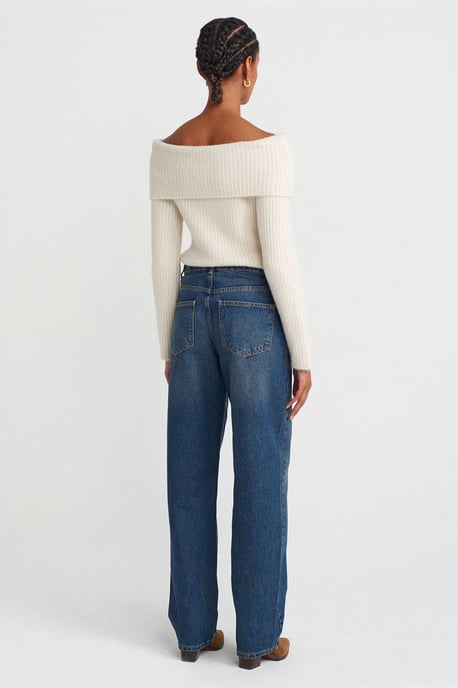 Hochtaillierte Weite Denim Jeans - Image 2