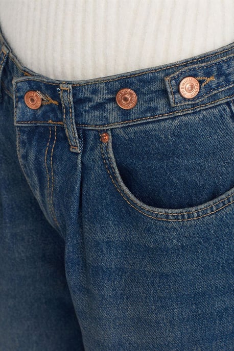 Hochtaillierte Weite Denim Jeans - Image 4