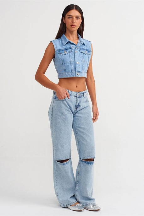 Damen Hochbundige Schlagjeans - Image 1