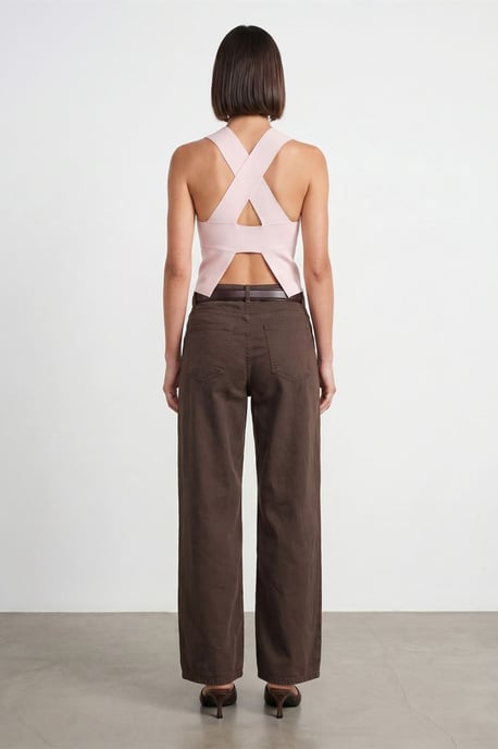 Hochtaillierte weite Denim-Jeans - Image 2