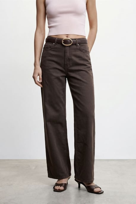Hochtaillierte weite Denim-Jeans - Image 3