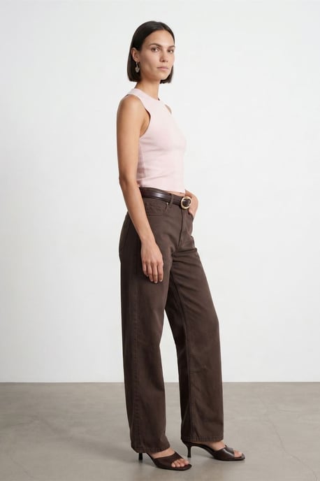 Hochtaillierte weite Denim-Jeans - Image 4