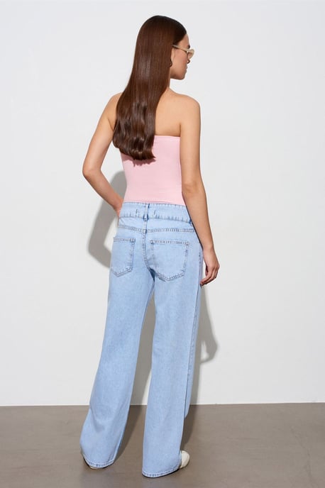 Dilvin Hüfthohe Wide‑Leg-Jeans aus Baumwoll-Denim - Hellblau - Image 2