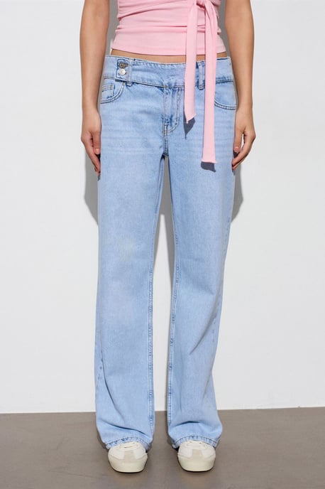 Dilvin Hüfthohe Wide‑Leg-Jeans aus Baumwoll-Denim - Hellblau - Image 3