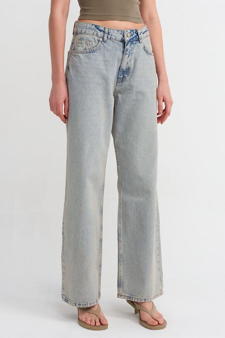 Hochtaillierte weite Baumwoll-Denim-Jeans - Image 3