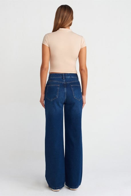 Hochtaillierte weite Baumwoll-Denim-Jeans - Image 2