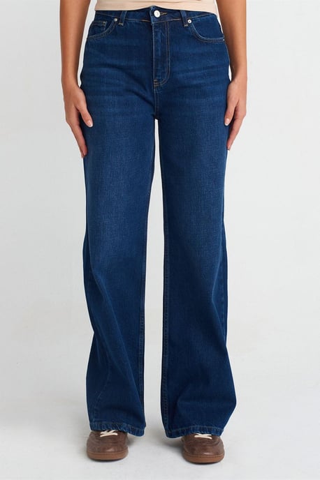 Hochtaillierte weite Baumwoll-Denim-Jeans - Image 3