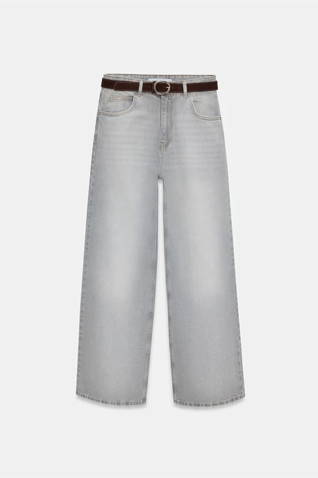 Hoch Taillenweite Bein Baumwoll-Denim-Jeans - Image 5