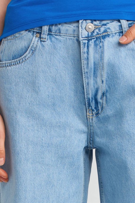 Damen High-Waist Weite Baumwoll-Jeans - Image 3