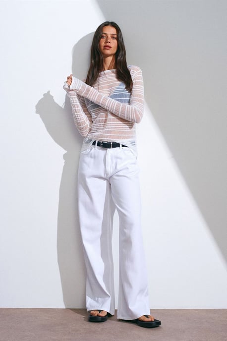 Hochtaillierte Weitbein-Denimjeans - Image 1