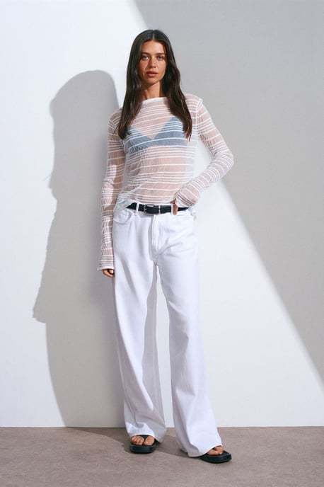 Hochtaillierte Weitbein-Denimjeans - Image 3
