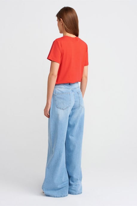 Hochtaillierte weit geschnittene Baumwoll-Jeans - Image 2