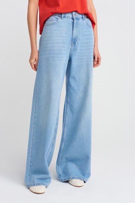 Hochtaillierte weit geschnittene Baumwoll-Jeans - Image 3
