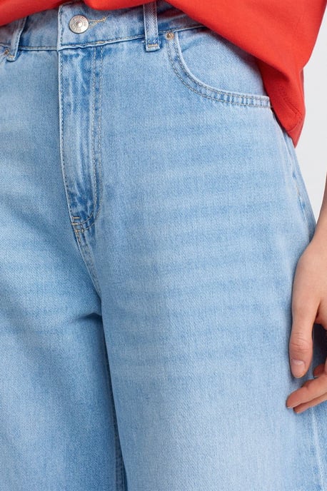 Hochtaillierte weit geschnittene Baumwoll-Jeans - Image 4