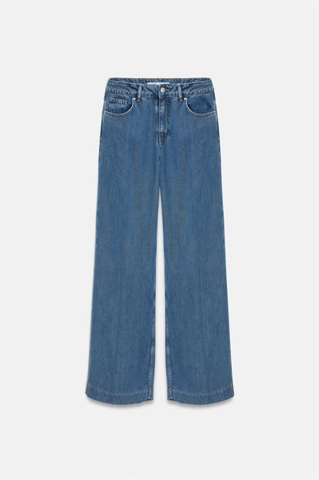 Hochtaillierte Weite Bein Tencel Jeans - Image 6