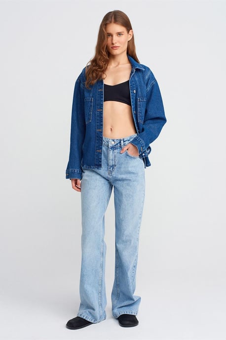 Hochtaillierte Wide-Leg Denim-Jeans - Image 1