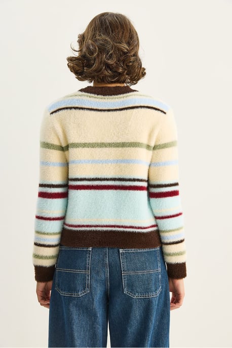 Gestreifter Rundhalsausschnitt-Pullover - Image 6