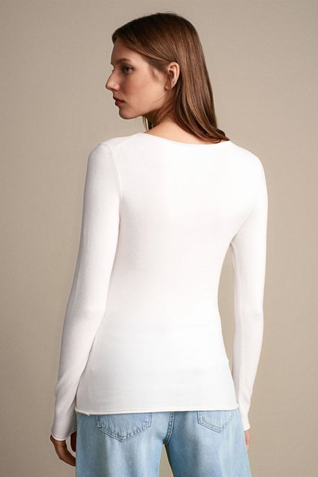 Damen Rippstrick Bootneck Slim-Fit Pullover - Image 2