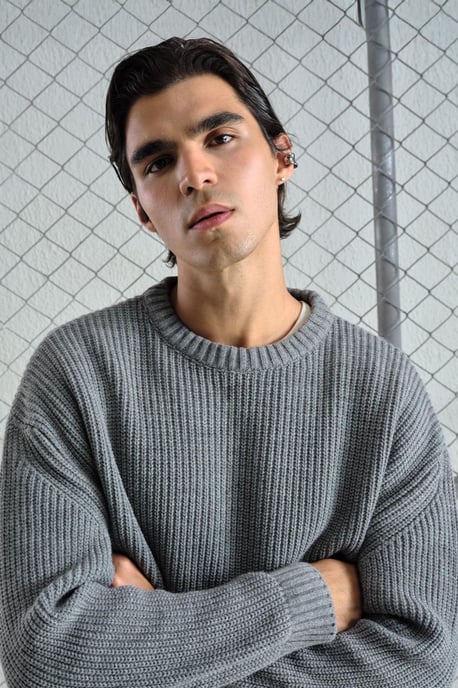 Dicker Rippstrick Pullover mit Rundhalsausschnitt - Image 3