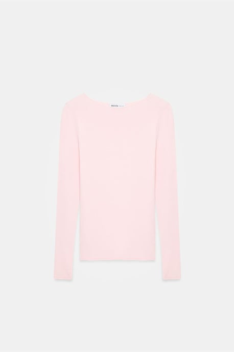 Damen Rippstrick-Boots-Ausschnitt Slim-Fit Pullover - Image 5