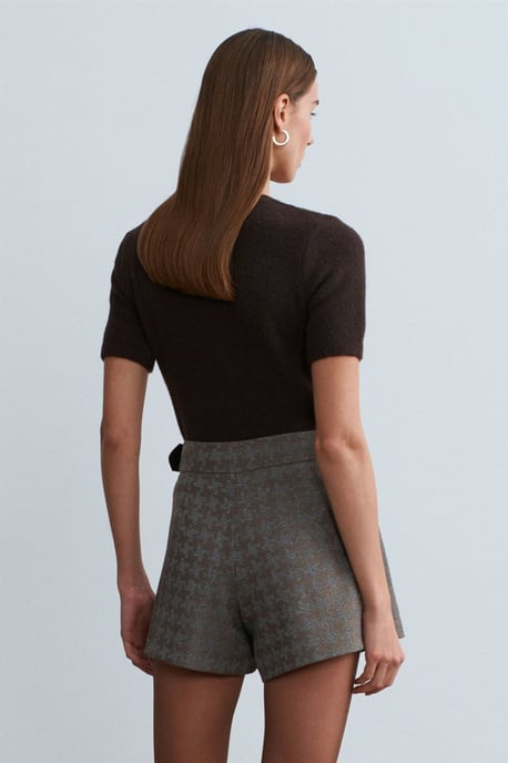 Damen Rippstrick Rundhals Kurzarmpullover - Image 2