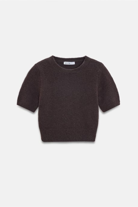 Damen Rippstrick Rundhals Kurzarmpullover - Image 6