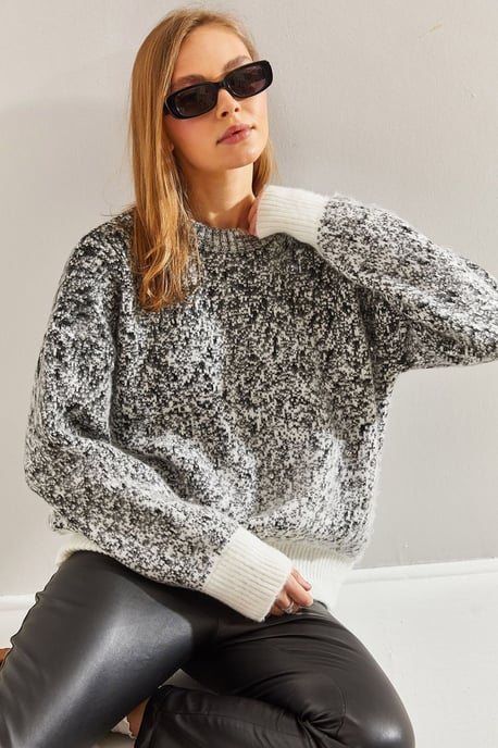 Übergroßer gemusterter Rundhals-Pullover - Image 4