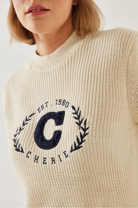 Bestickter Rundhalsausschnitt-Strickpullover - Image 4