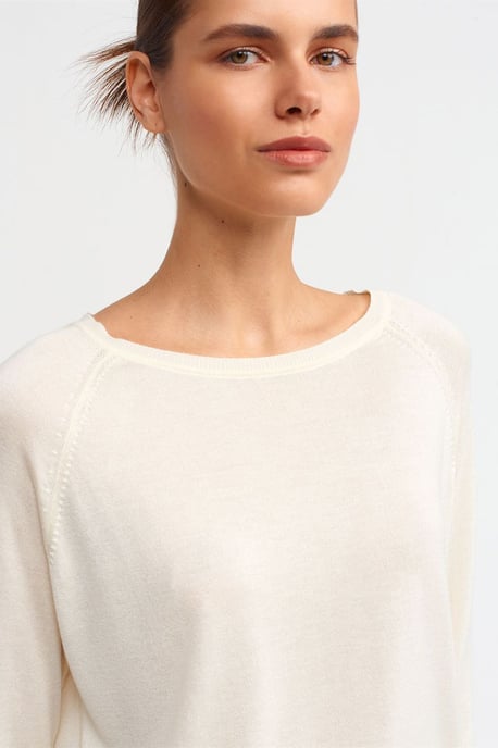 Damen Rippstrick Rundhalsausschnitt Pullover - Image 4