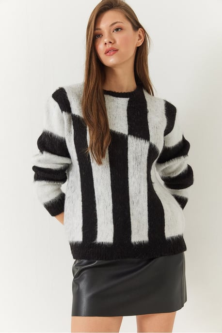 Kariertes Rundhals-Strickpullover - Image 2