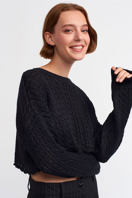 Tailliertes Grobstrick-Pullover mit Rundhalsausschnitt - Image 4