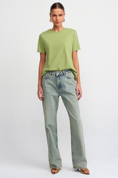 Niedrig geschnittene gerade Baumwolljeans - Image 1