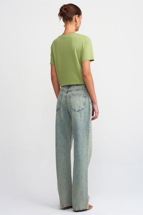 Niedrig geschnittene gerade Baumwolljeans - Image 2