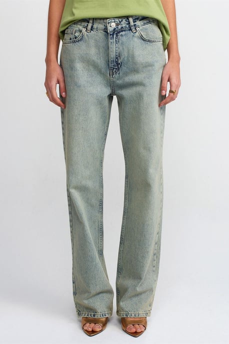 Niedrig geschnittene gerade Baumwolljeans - Image 3