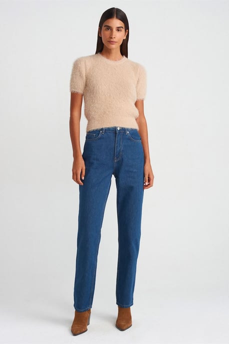 Hochtaillierte gerade Jeans aus Baumwolle - Image 1