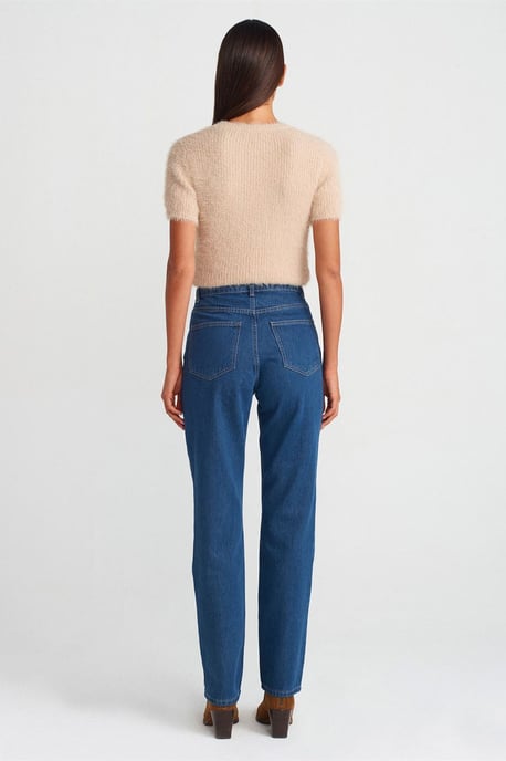 Hochtaillierte gerade Jeans aus Baumwolle - Image 2