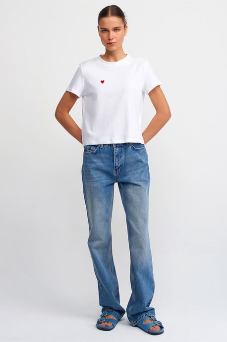 Hochtaillierte gerade Jeans aus Baumwolle - Image 1