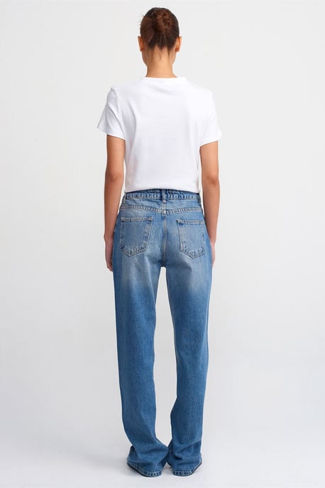 Hochtaillierte gerade Jeans aus Baumwolle - Image 2