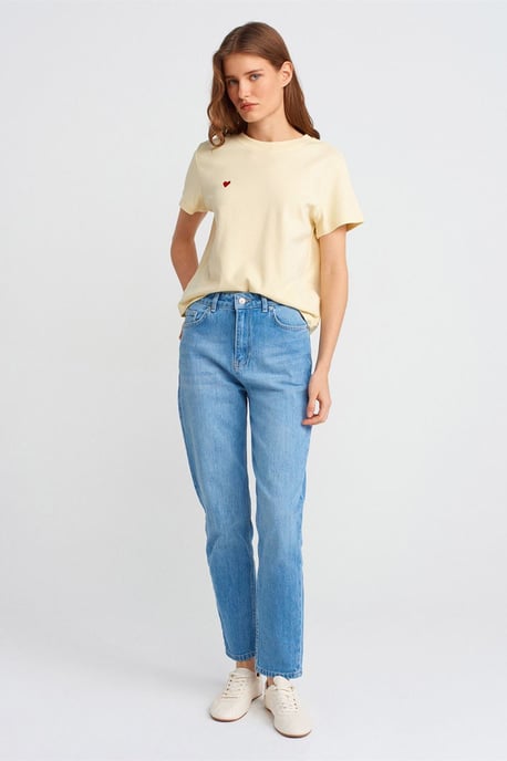 Hochgeschnittene gerade Mom-Jeans - Image 1